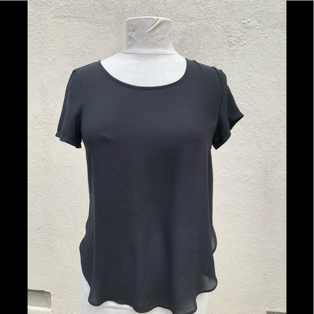 Bobbi Rocco blouse black cap sleeve size small